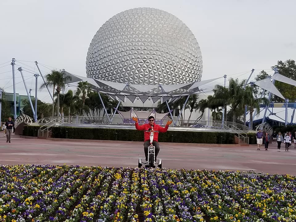 The Triad Scooter with the Epcot Ball